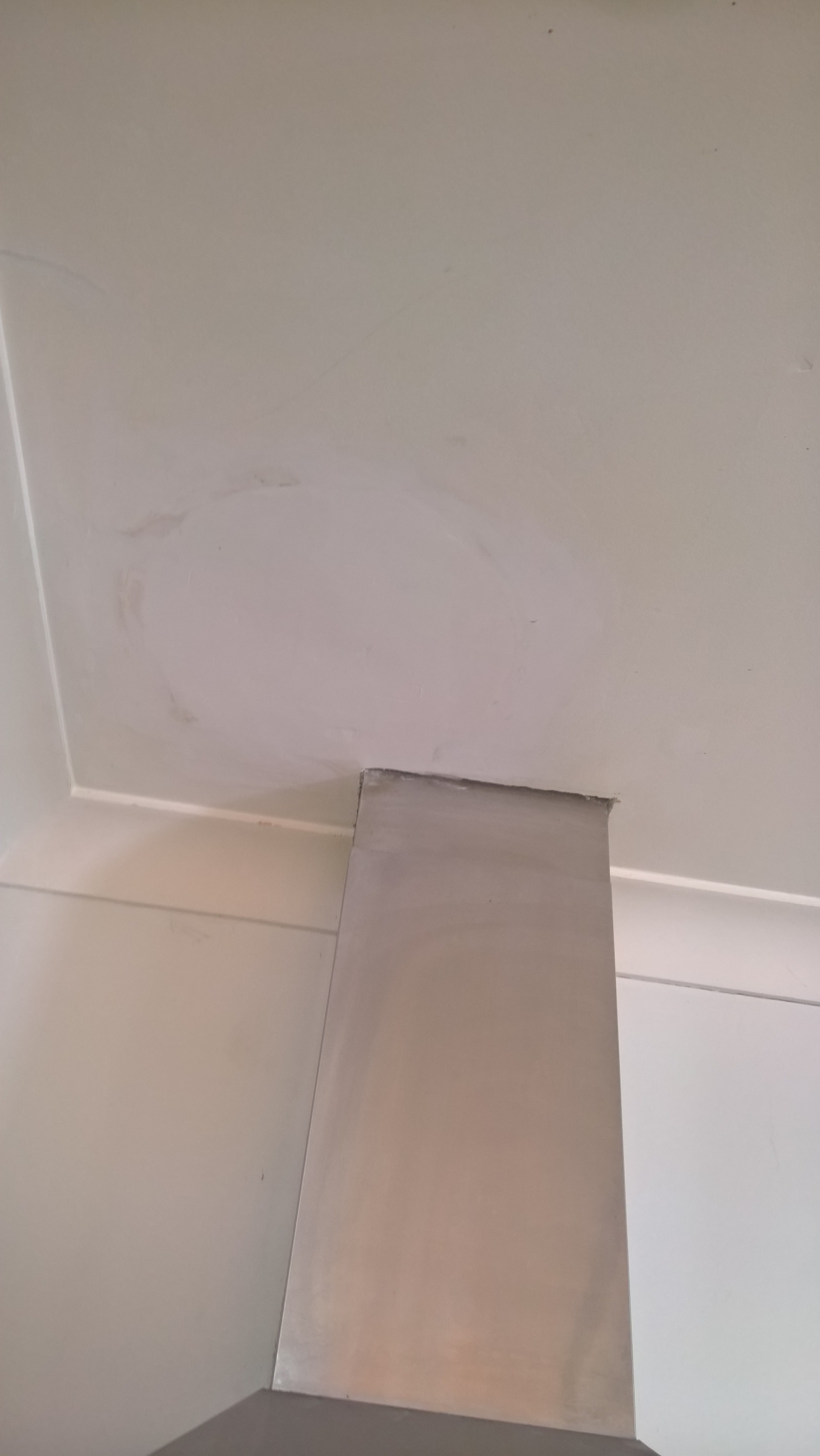 Flushed Kitchen Ceiling Old Exhaust Hole Ready To Paint